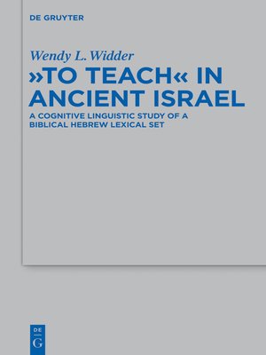 cover image of "To Teach" in Ancient Israel